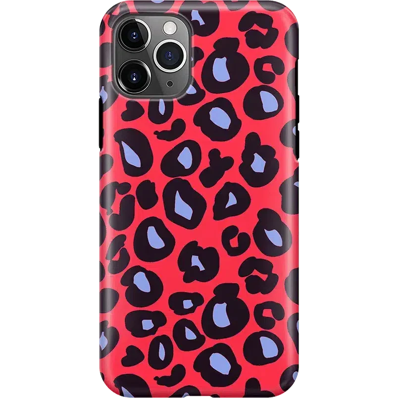 Into the Wild | Red & Blue Leopard Print Case iPhone Case get.casely Classic iPhone 11 Pro 