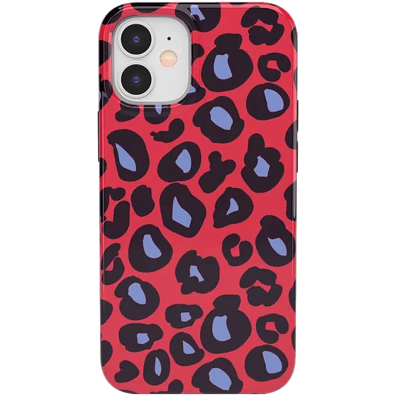 Into the Wild | Red & Blue Leopard Print Case iPhone Case get.casely Classic iPhone 12 Mini 