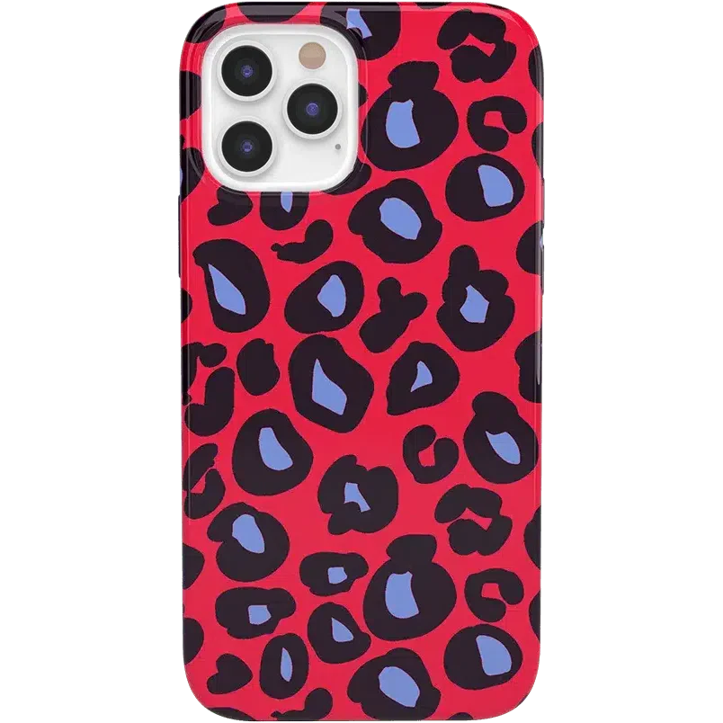 Into the Wild | Red & Blue Leopard Print Case iPhone Case get.casely Classic iPhone 12 Pro Max 