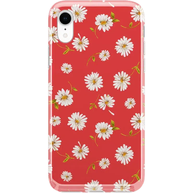 Daisy Daydream | Red Coral Floral Case iPhone Case get.casely Classic iPhone XR 