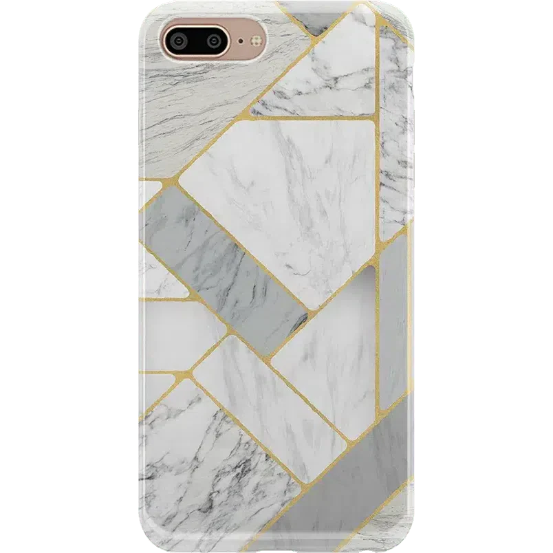Sharp Lines | Geo White and Gold Marble Case iPhone Case get.casely Classic iPhone 6/7/8 Plus 
