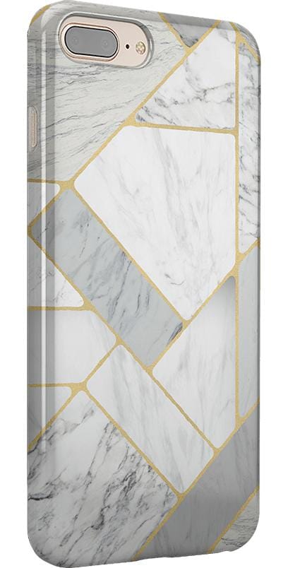 Sharp Lines | Geo White and Gold Marble Case