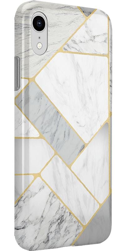 Sharp Lines | Geo White and Gold Marble Case