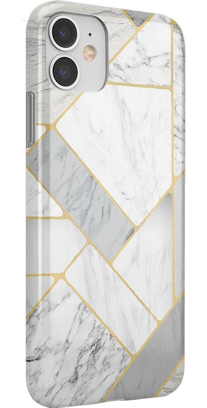 Sharp Lines | Geo White and Gold Marble Case