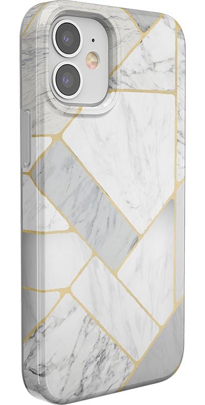Sharp Lines | Geo White and Gold Marble Case