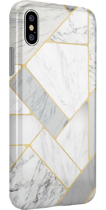 Sharp Lines | Geo White and Gold Marble Case