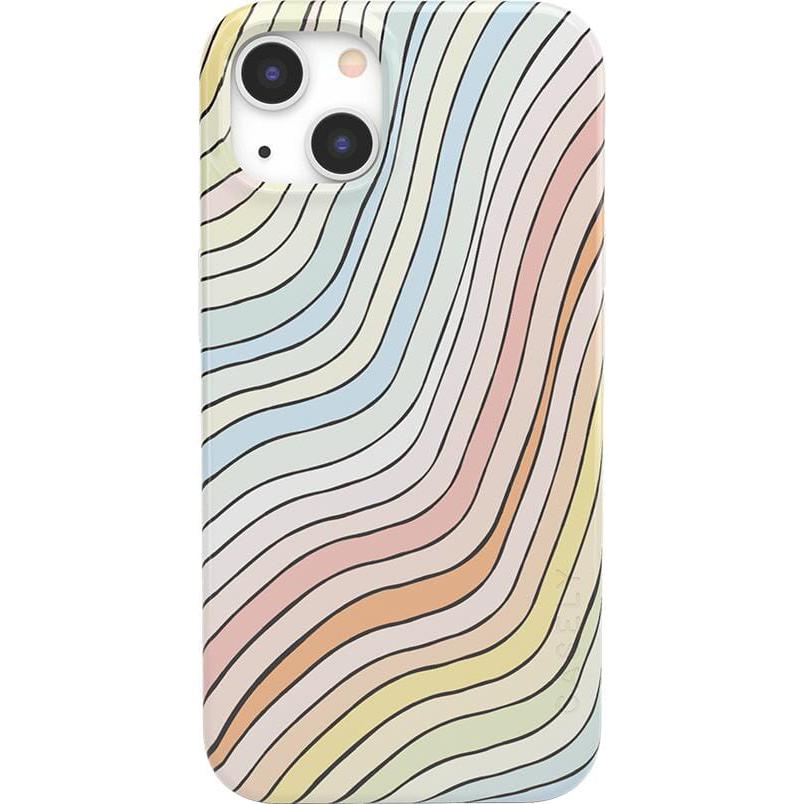 Ride The Wave | Pastel Rainbow Lined Case iPhone Case get.casely Classic + MagSafe® iPhone 13