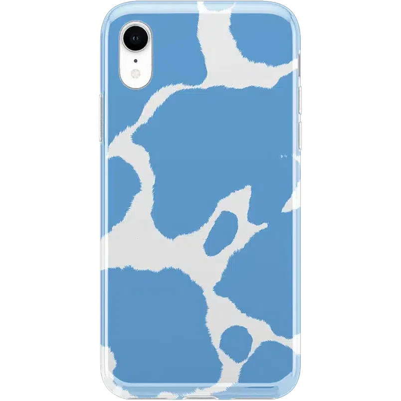 Current MOOd | Light Blue Cow Print Case iPhone Case get.casely Classic iPhone XR 