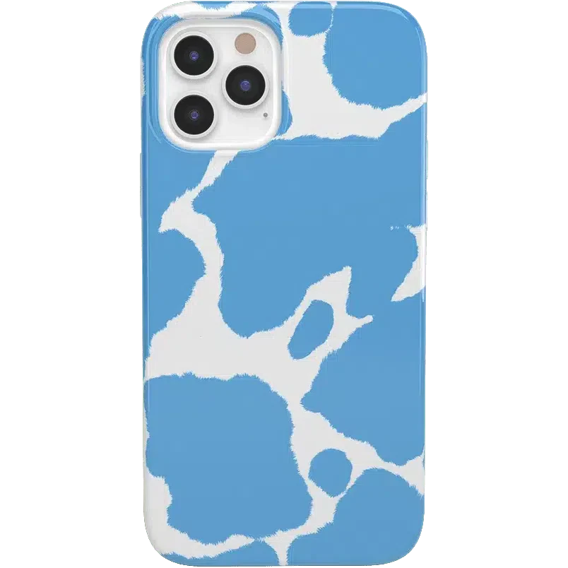 Current MOOd | Light Blue Cow Print Case iPhone Case get.casely Classic iPhone 12 Pro Max