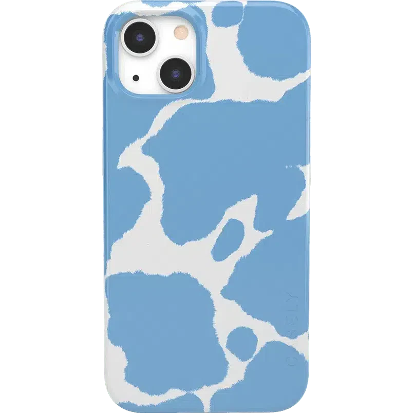Current MOOd | Light Blue Cow Print Case iPhone Case get.casely Classic + MagSafe® iPhone 13