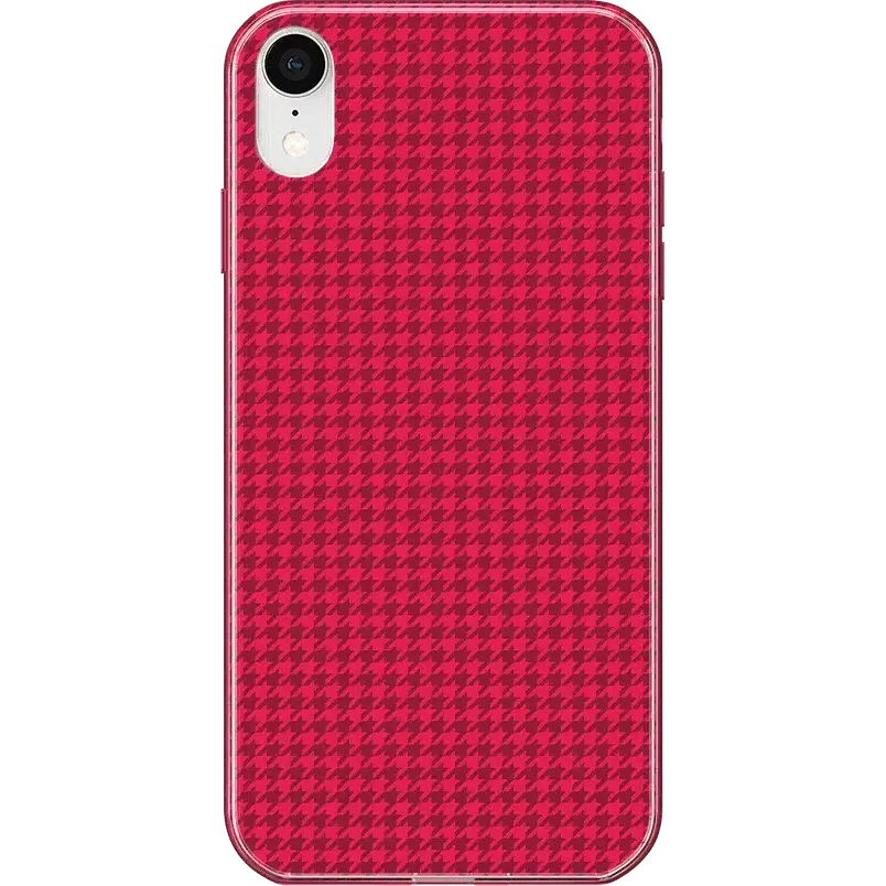 Best Dressed | Pink Houndstooth Case iPhone Case get.casely Classic iPhone XR 