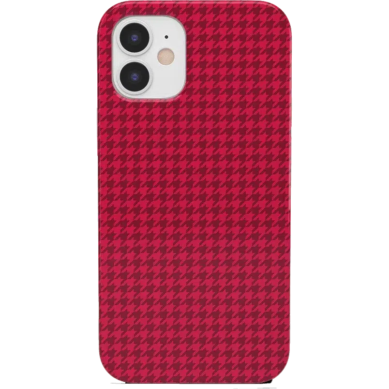 Best Dressed | Pink Houndstooth Case iPhone Case get.casely Classic iPhone 12