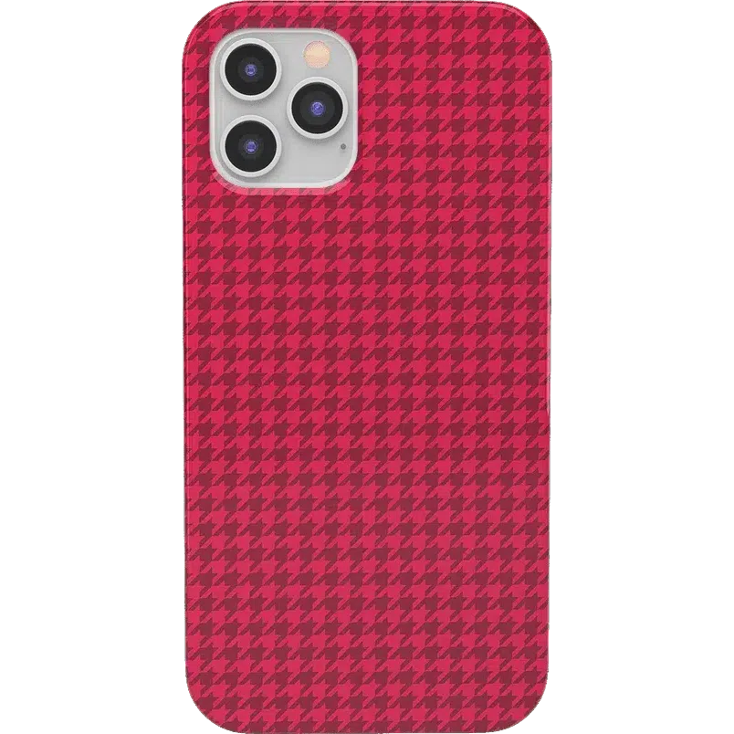 Best Dressed | Pink Houndstooth Case iPhone Case get.casely Classic iPhone 12 Pro Max