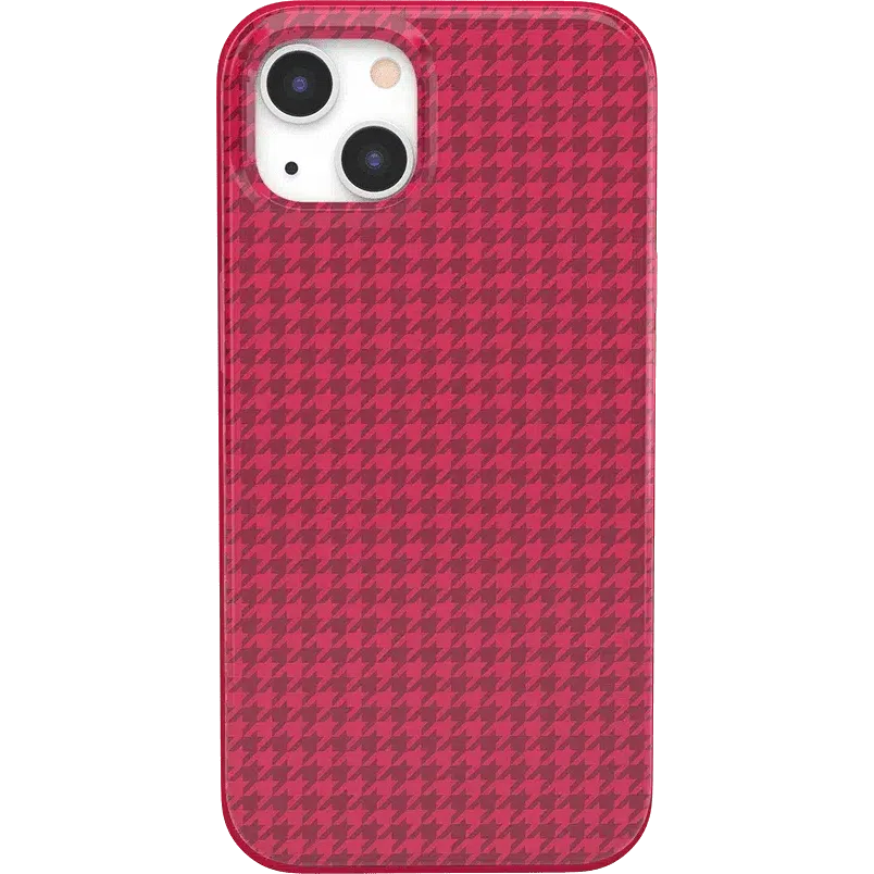 Best Dressed | Pink Houndstooth Case iPhone Case get.casely Classic iPhone 13 Mini