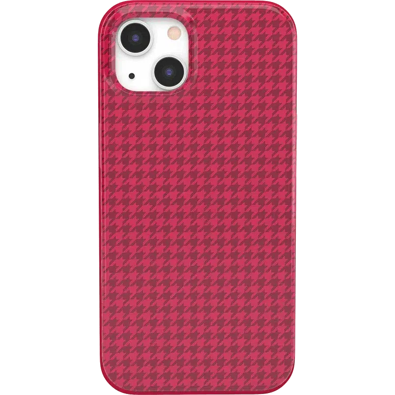 Best Dressed | Pink Houndstooth Case iPhone Case get.casely Classic + MagSafe® iPhone 13