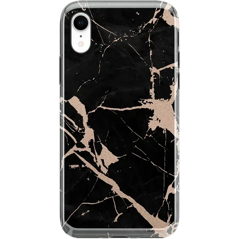 Hidden Gem | Rose Gold and Black Marble Case iPhone Case get.casely Classic iPhone XR 