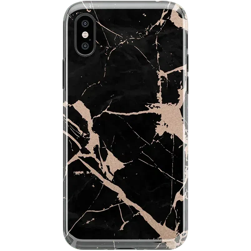 Hidden Gem | Rose Gold and Black Marble Case iPhone Case get.casely Classic iPhone X / XS 