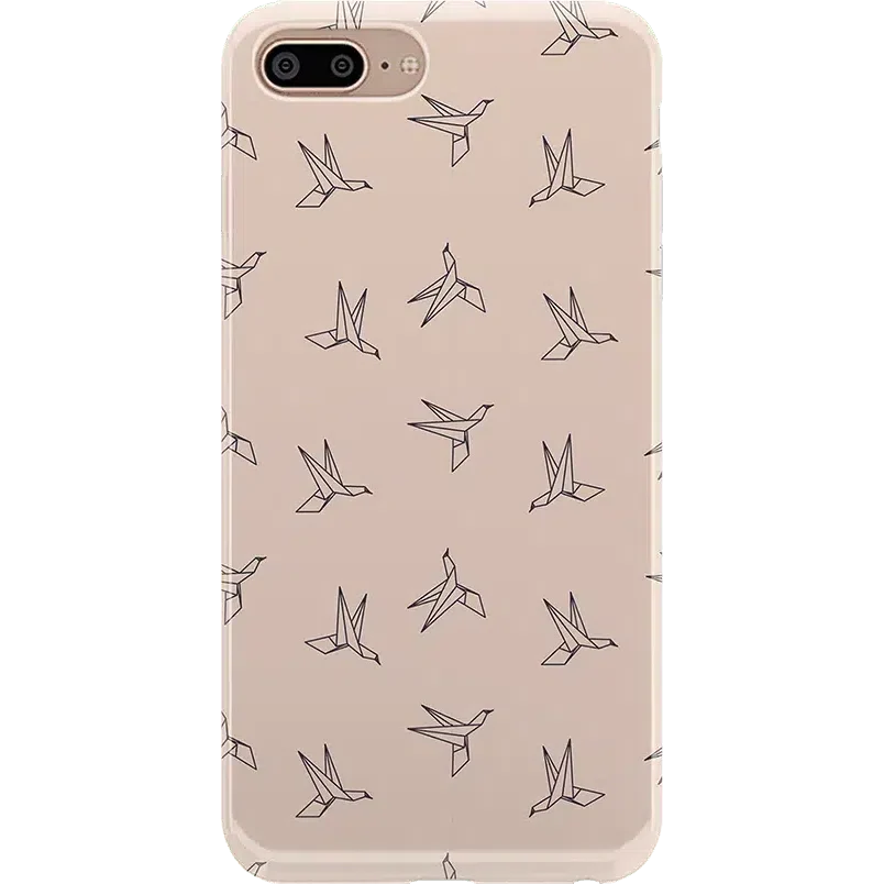 Paper Crane Origami | Beige Pattern