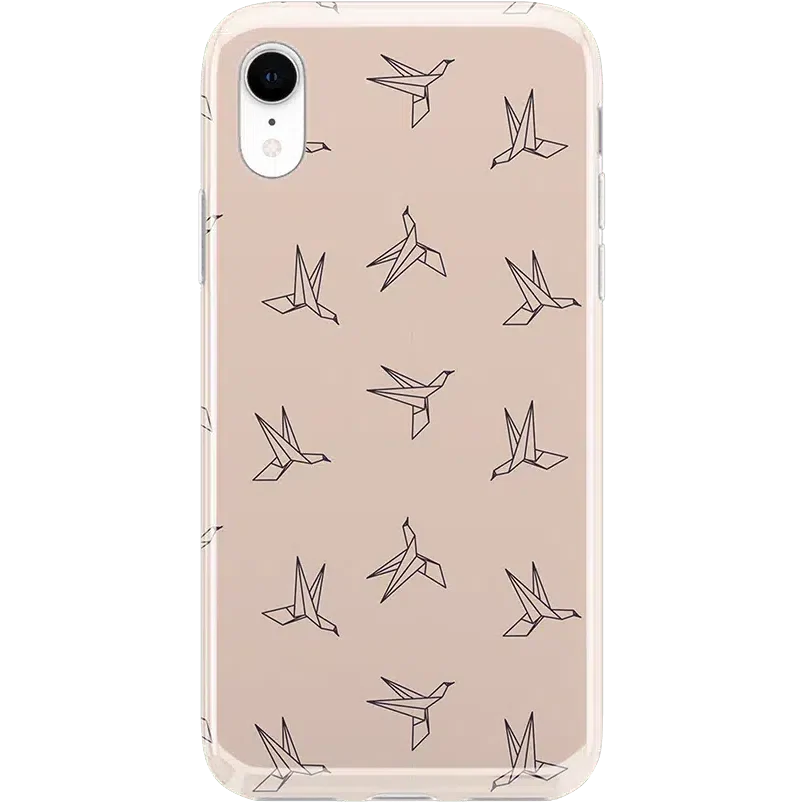 Paper Crane Origami | Beige Pattern iPhone Case get.casely Classic iPhone XR 