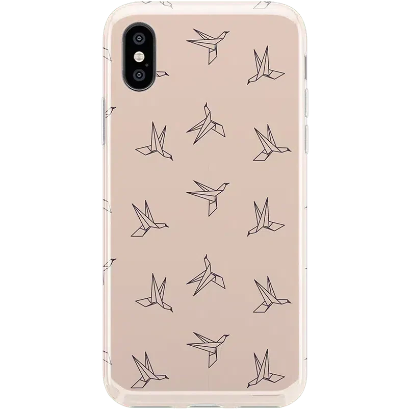 Paper Crane Origami | Beige Pattern