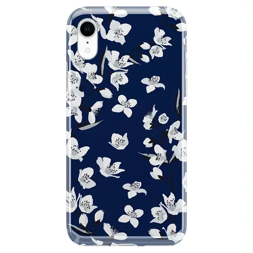 Floral Forest | Navy Cherry Blossom Floral Case iPhone Case get.casely Classic iPhone XR 