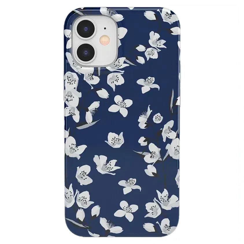 Floral Forest | Navy Cherry Blossom Floral Case iPhone Case get.casely Classic iPhone 12 