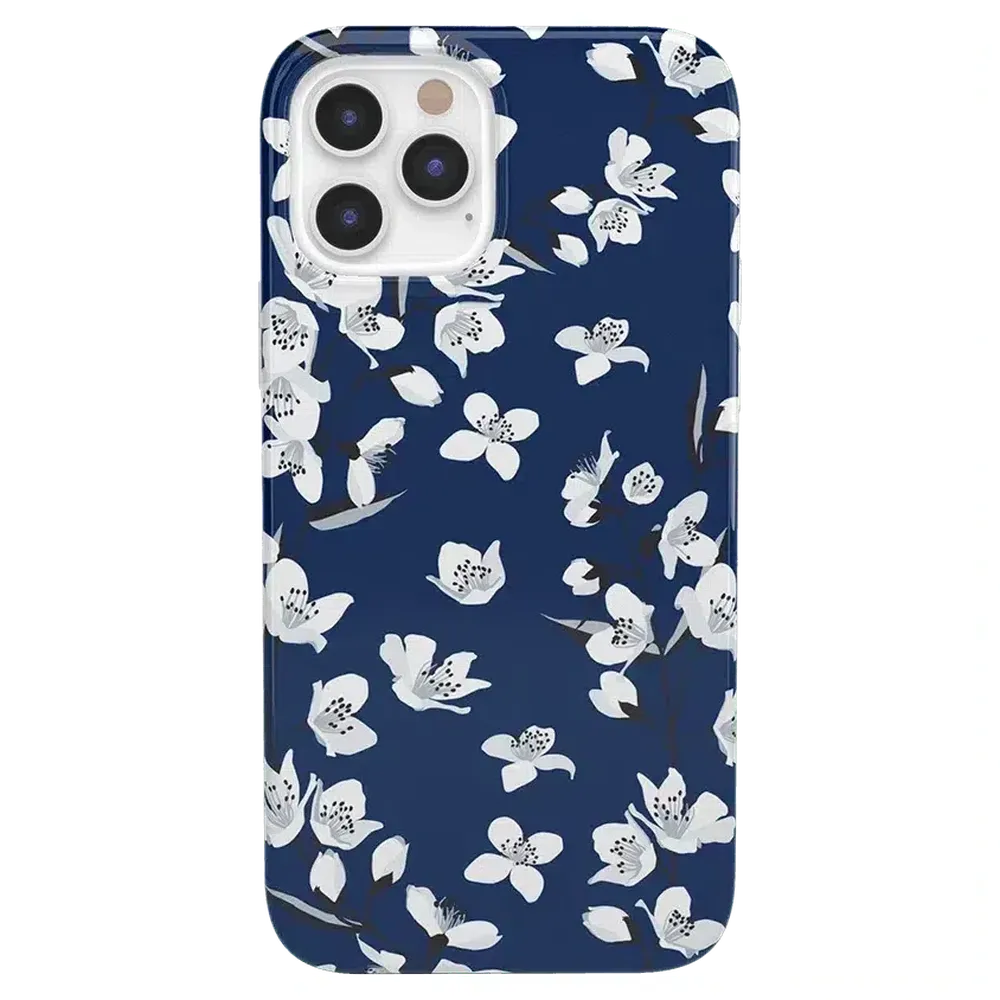 Floral Forest | Navy Cherry Blossom Floral Case iPhone Case get.casely Classic iPhone 12 Pro Max 