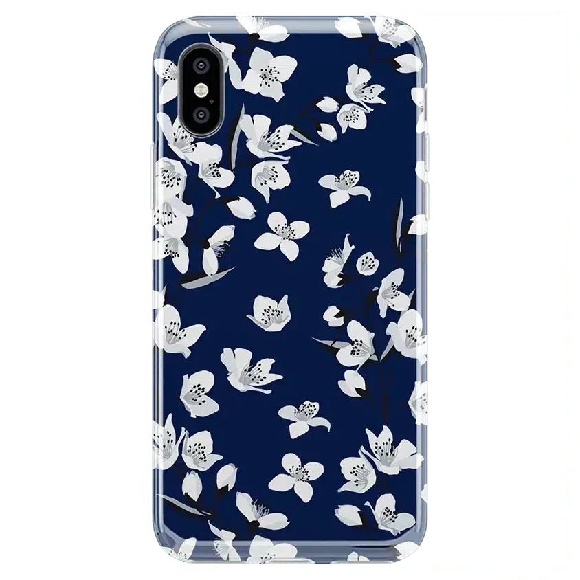 Floral Forest | Navy Cherry Blossom Floral Case iPhone Case get.casely Classic iPhone X / XS 