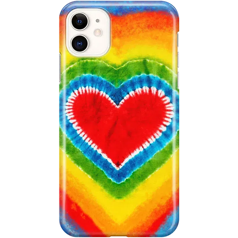 I Heart Tie Dye | Rainbow Heart Case iPhone Case get.casely Classic iPhone 11 