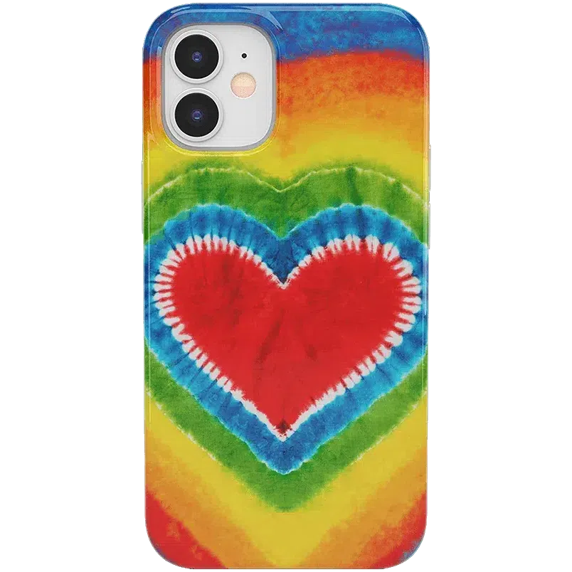 I Heart Tie Dye | Rainbow Heart Case iPhone Case get.casely Classic iPhone 12 Mini 