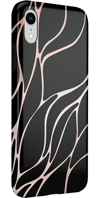 Midnight Ride | Black and Gold Metallic Waves Case
