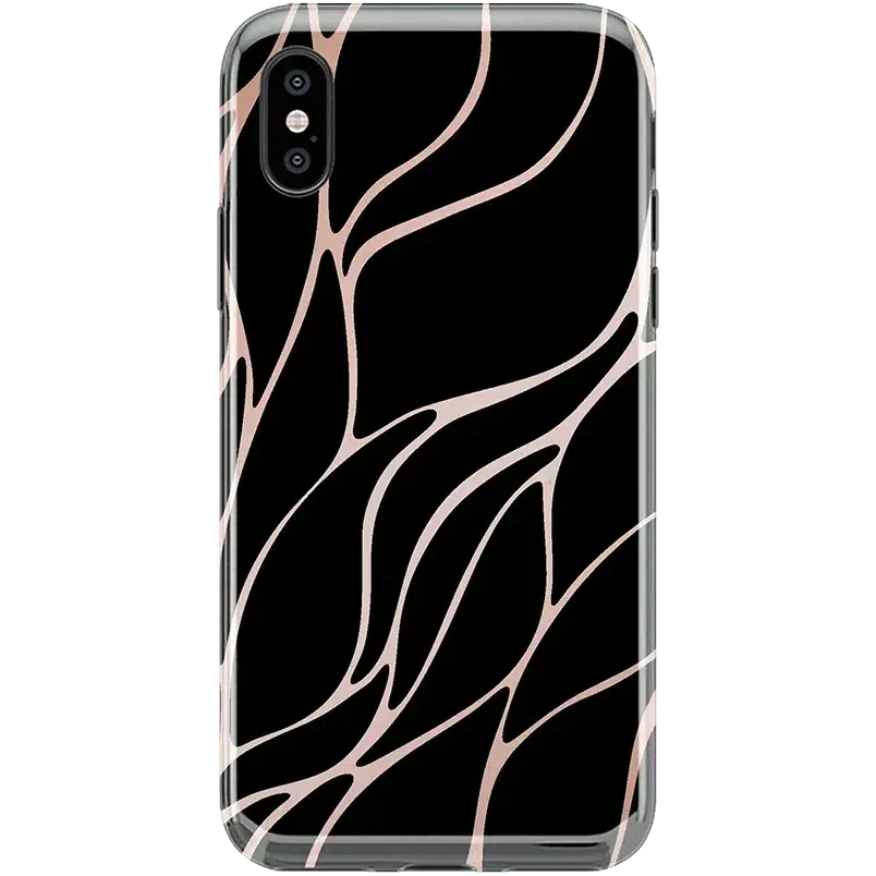 Midnight Ride | Black and Gold Metallic Waves Case iPhone Case get.casely Classic iPhone X / XS 