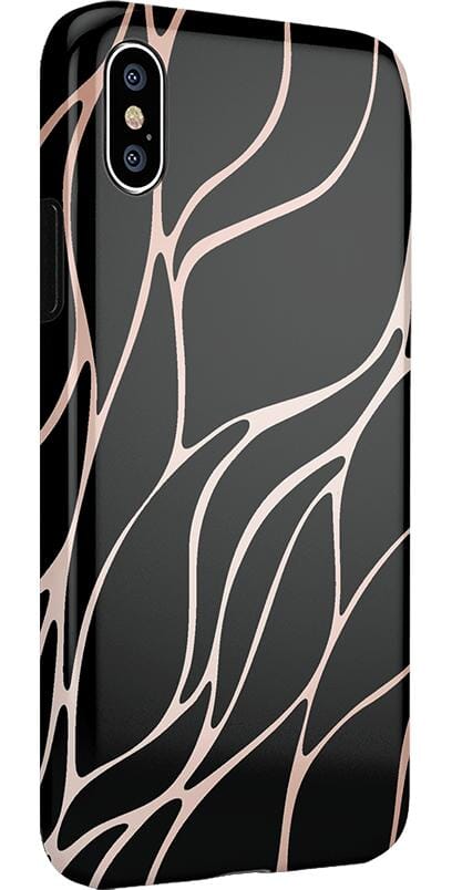 Midnight Ride | Black and Gold Metallic Waves Case