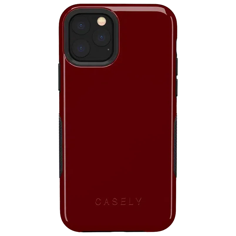 Burgundy Red on Black | Ultra-Protective Bold Case iPhone Case get.casely Bold iPhone 11 Pro Max 