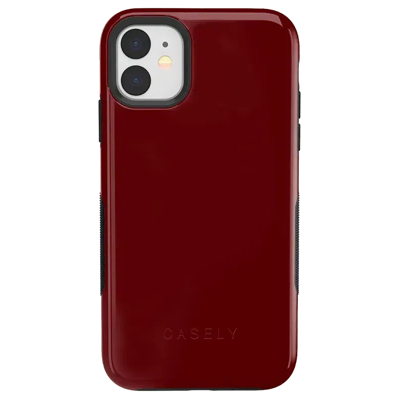 Burgundy Red on Black | Ultra-Protective Bold Case iPhone Case get.casely Bold iPhone 11 