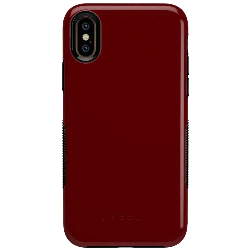 Burgundy Red on Black | Ultra-Protective Bold Case iPhone Case get.casely Bold iPhone X / XS 