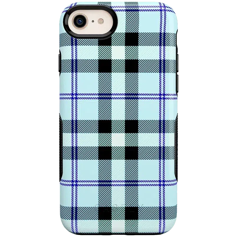 As if! | Light Blue Plaid Case iPhone Case get.casely Bold iPhone 6/7/8 