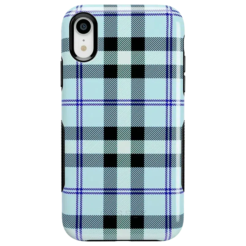 As if! | Light Blue Plaid Case iPhone Case get.casely Bold iPhone XR 