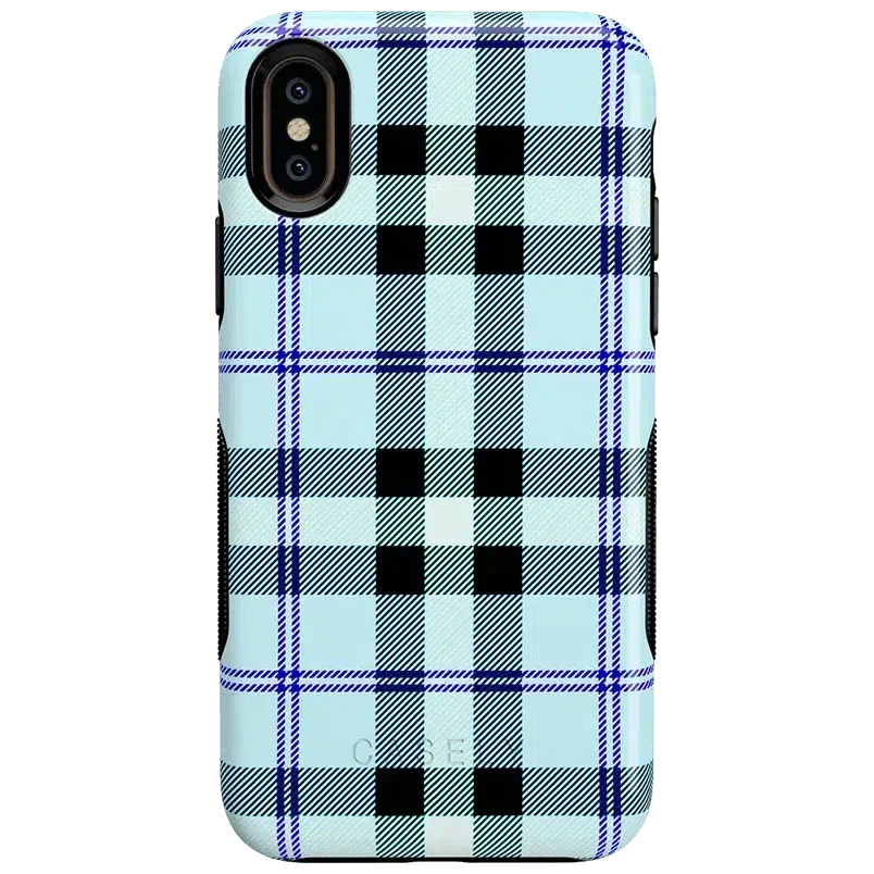 As if! | Light Blue Plaid Case iPhone Case get.casely Bold iPhone XS Max 