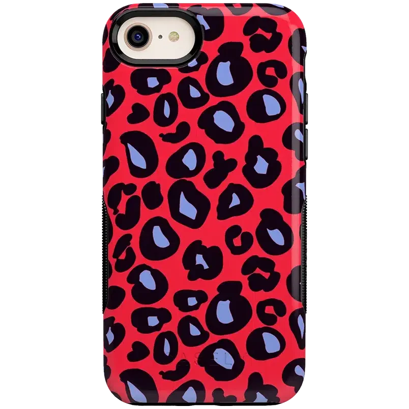 Into the Wild | Red & Blue Leopard Print Case iPhone Case get.casely Bold iPhone 6/7/8 
