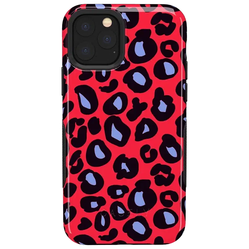 Into the Wild | Red & Blue Leopard Print Case iPhone Case get.casely Bold iPhone 11 Pro Max 