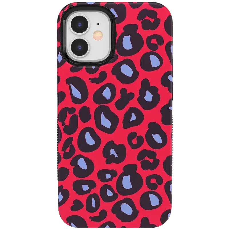 Into the Wild | Red & Blue Leopard Print Case iPhone Case get.casely Bold iPhone 12 Mini 