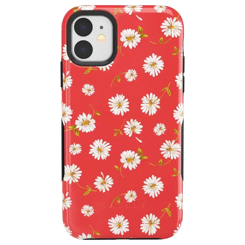 Daisy Daydream | Red Coral Floral Case iPhone Case get.casely Bold iPhone 11 