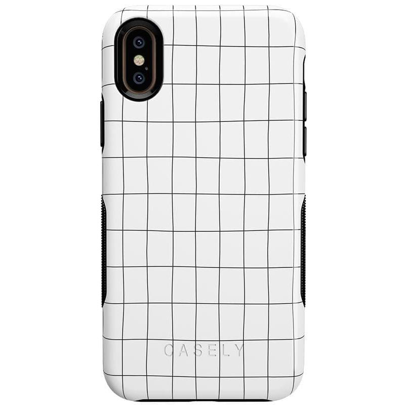 Off the Grid | White & Black Lined Case iPhone Case get.casely Bold iPhone XS Max 