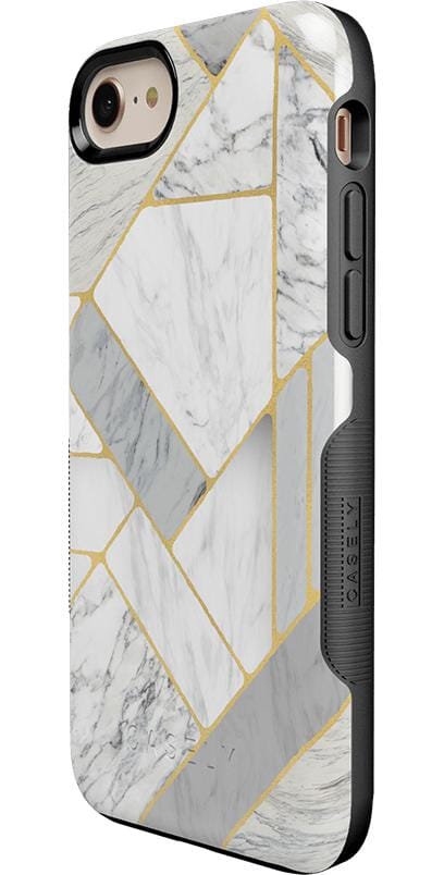 Sharp Lines | Geo White and Gold Marble Case