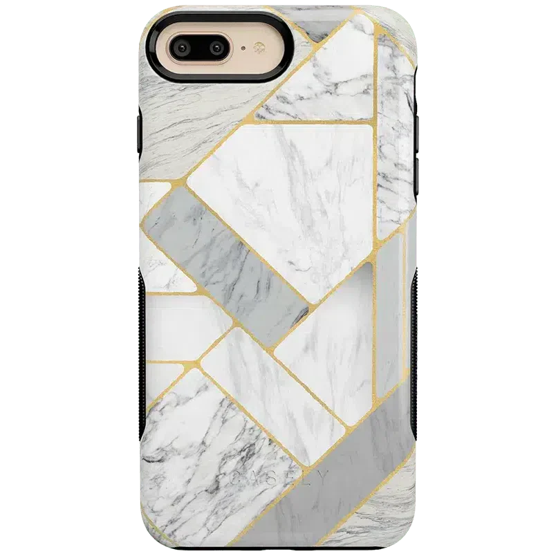 Sharp Lines | Geo White and Gold Marble Case iPhone Case get.casely Bold iPhone 6/7/8 Plus 