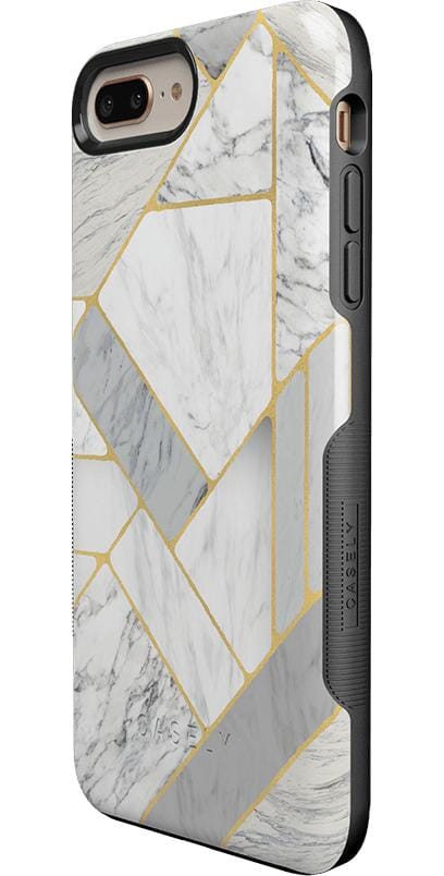 Sharp Lines | Geo White and Gold Marble Case
