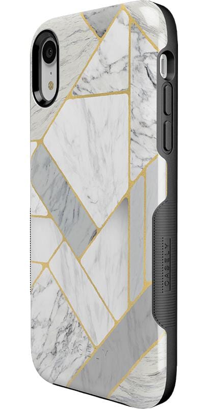 Sharp Lines | Geo White and Gold Marble Case