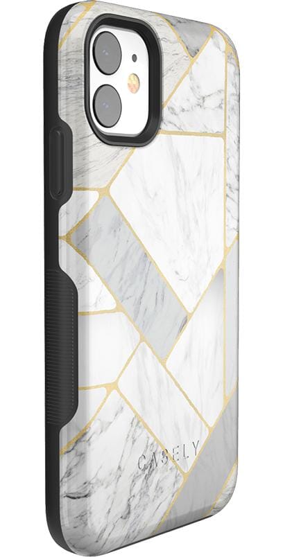 Sharp Lines | Geo White and Gold Marble Case