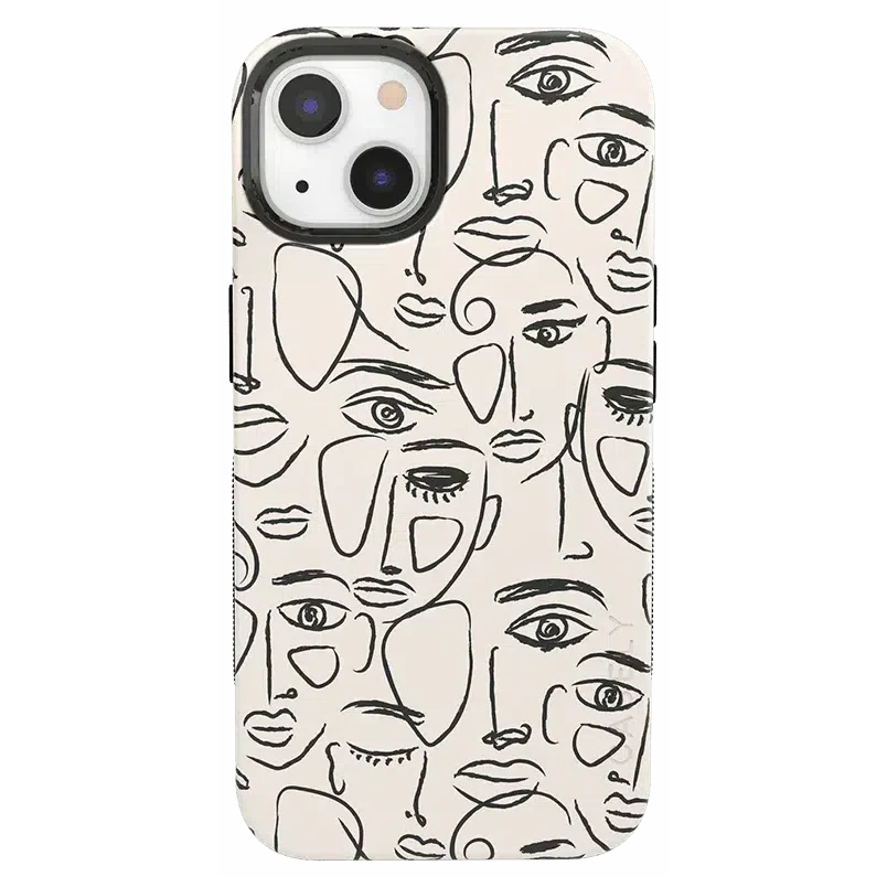 We're All Human | Minimal Face Art Case iPhone Case get.casely Bold + MagSafe® iPhone 13 